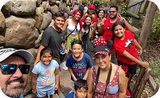Family having fun in Disneyland