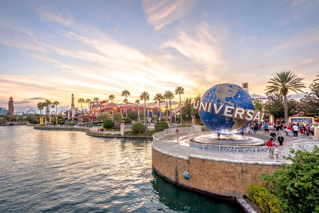 Orlando,Florida / United State - December 25 2018 : Universal Studios globe located at the entrance to the theme park.