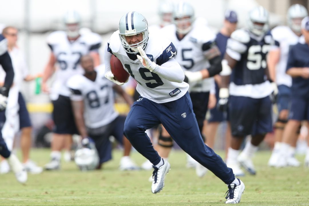 OXNARD, CA. - AUG 15: Dallas Cowboys WR (#19) Miles Austin during the second day of the 2010 Dallas Cowboys Training Camp on Aug 15 2010 in Oxnard, California.