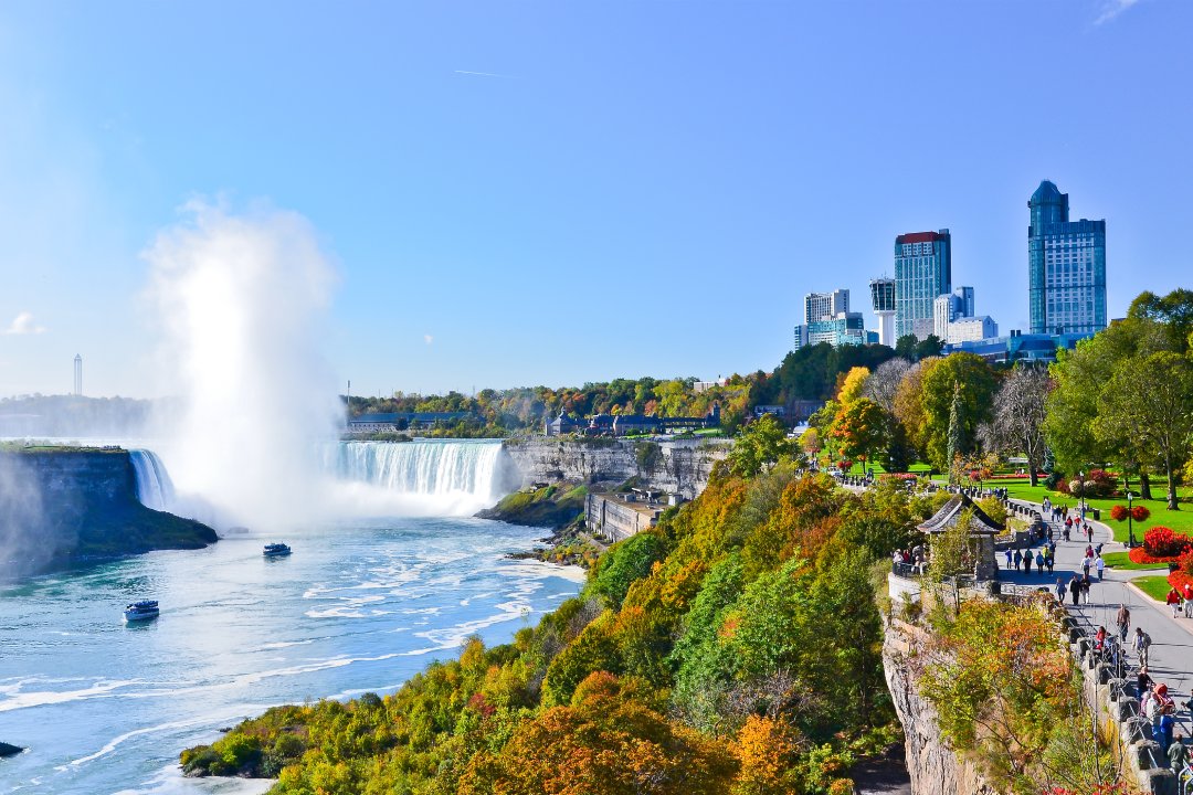 View of Niagara Falls in autumn