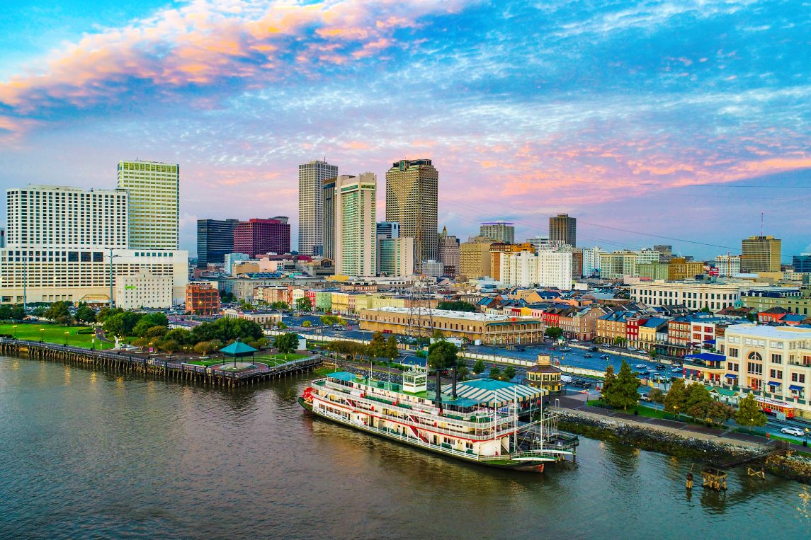 New Orleans, Louisiana, USA Downtown Skyline Aerial