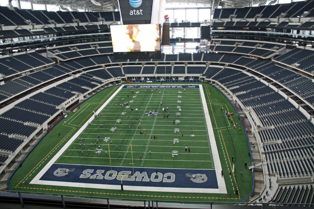 ARLINGTON - JUNE 17: Taken in Cowboys Stadium, Arlington, TX., on Thursday, June 17, 2010. An inside Cowboys Stadium and giant video monitor from endzone. Super Bowl XLV will played here in 2011.