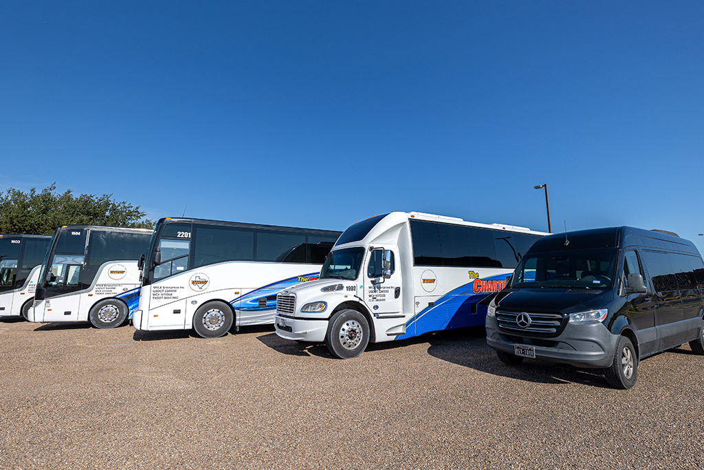Transportation available for school and group tours: Charter Bus. Mini bus and Sprinter Van